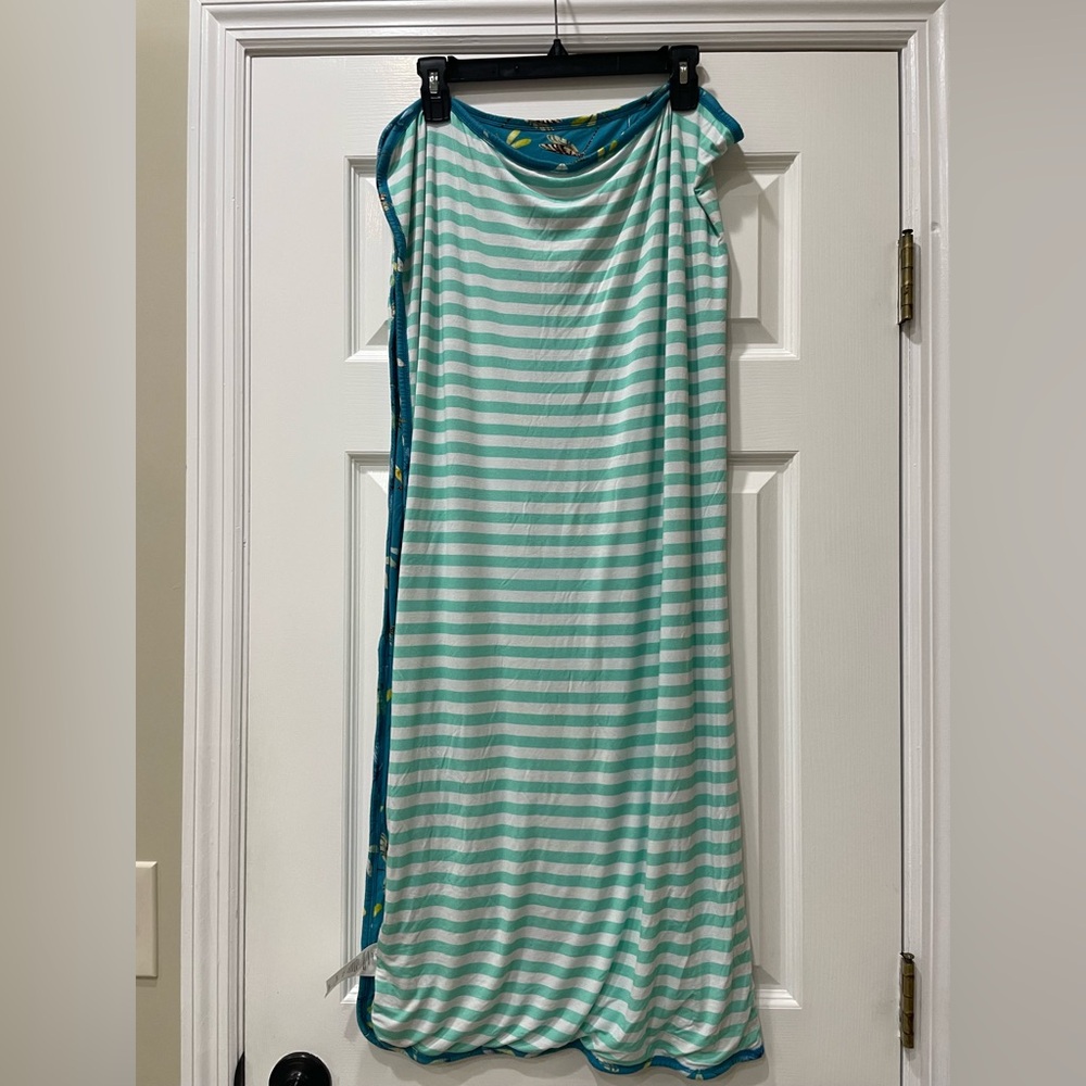 Posh Peanut Teal Dragonfly Print Bamboo Baby Footie and swaddle 0-3 months - Picture 7 of 9
